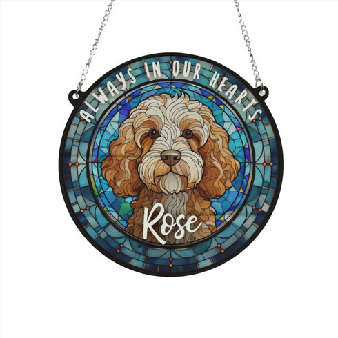 Cockapoo Memorial Stained Glass Effect Suncatcher